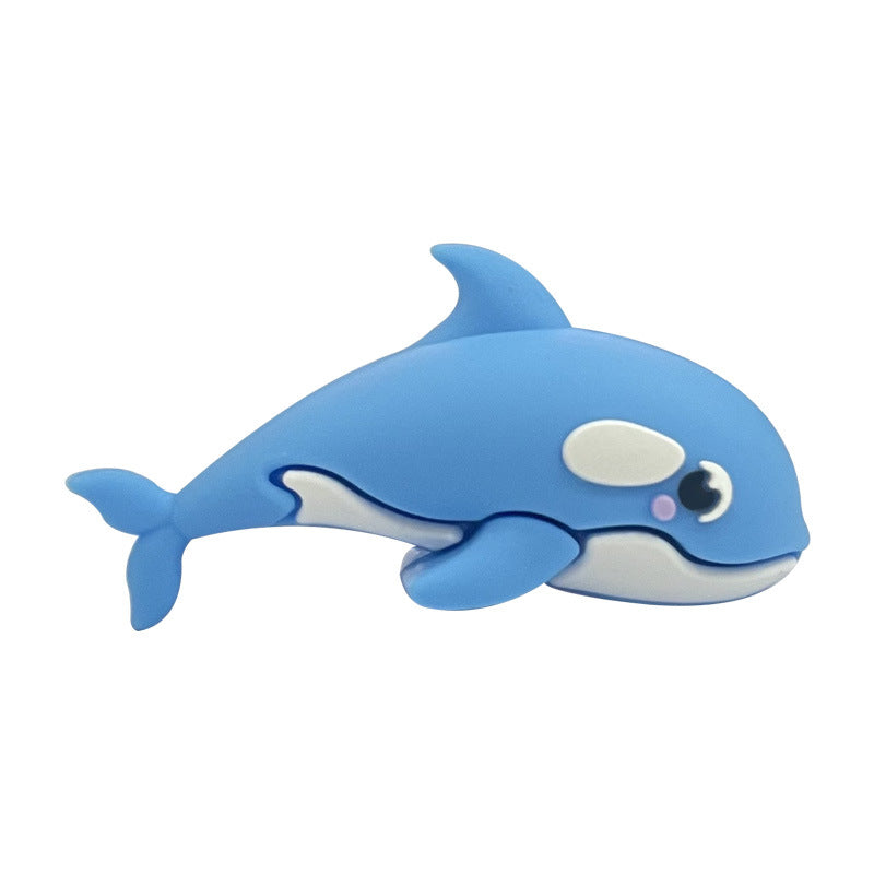 Wholesale  20pcs  Food Grade 3D Epoxy Silicone Dolphin Beads Pacifier Chain DIY Accessories
